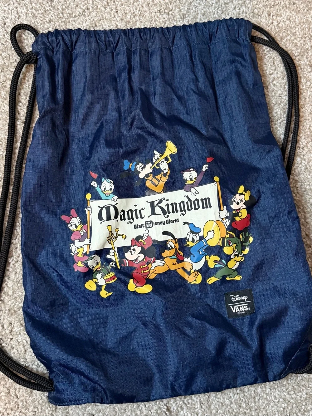Vans x Disney 50th Anniversary Magic Kingdom Drawstring Cinch Backpack Navy